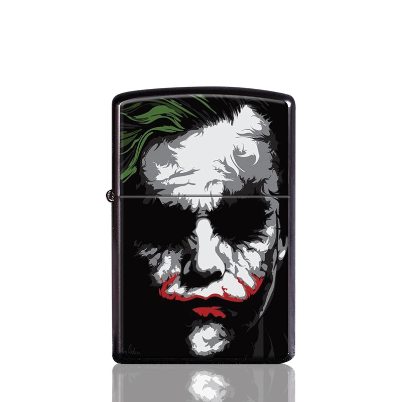 Wholesale/Supplier Lighters Joker Series Lighter Cigarette Metal Matte Texture Windproof Kerosene Lighter