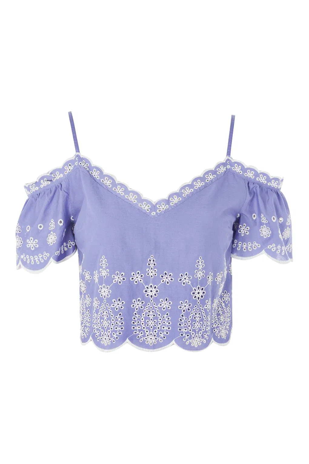 Ladies Fashion Sexy Cutwork Cold Shoulder Crop Shirt Blouse