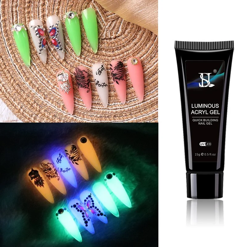 HS 2023 Luminous Acrylic Gel Extension Full Private Label OEM Wholesale/Supplier Glow in Dark Poly Gel Nail Polish