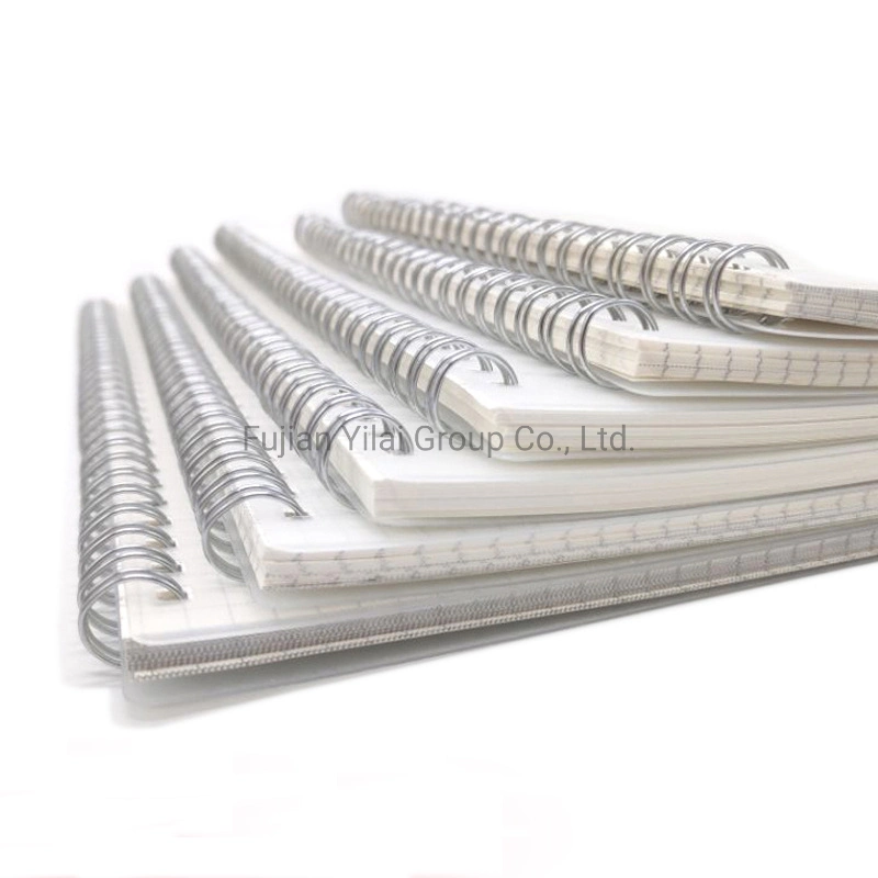 Plastic Cover Grid Lined Inner Pages Spiral Notebook with Transparent Cover Planners and Notebooks