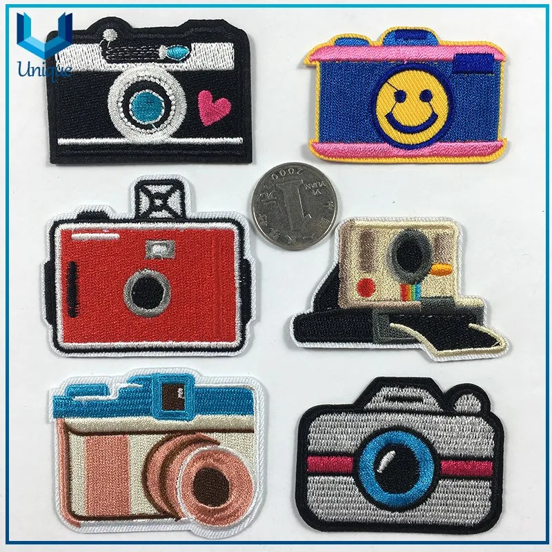 Customize Camera Style Embroidery Patch, Full Embroidery Label for Garment Accessories, Woven Label for Clothes