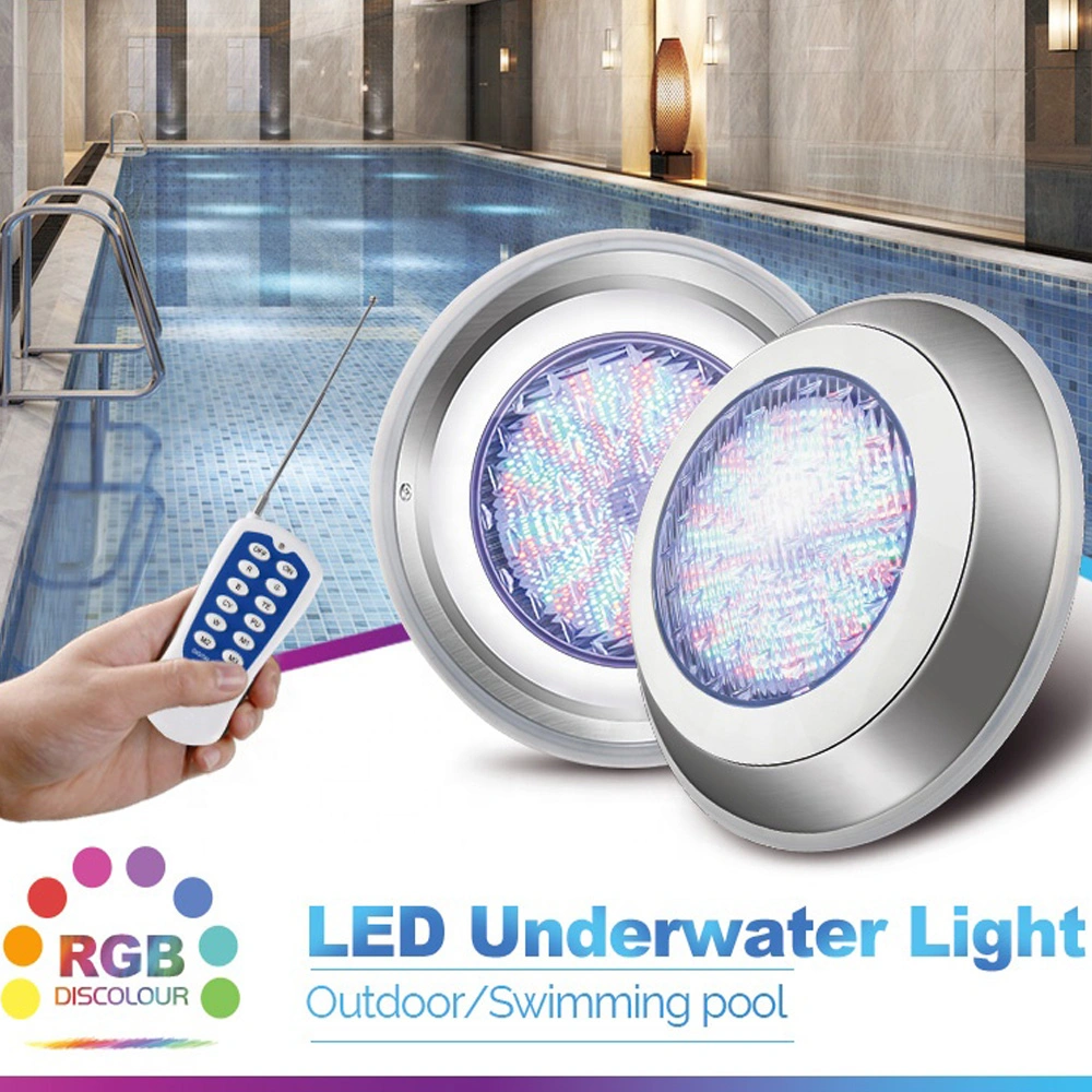 Swimming Pool Light 12W Wall-Mounted 12V AC IP68 Waterproof LED Underwater Pool Light RGB LED Swimming Pool Lighting Stainless Steel