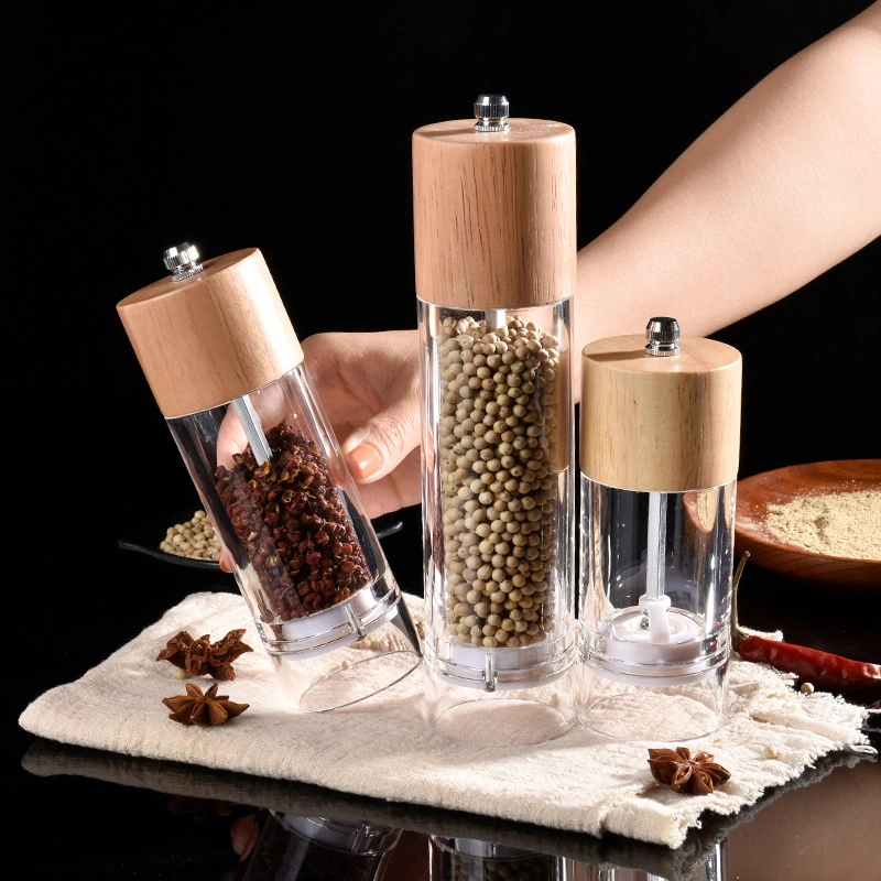 Soak Cover Acrylic Transparent Pepper Grinder Spice Seasoning Bottle