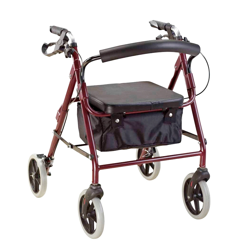 Aluminum Manufacture Medical Products Shopping Travel Wheel Chair Manual Fold Shopping Trolley for Elderly