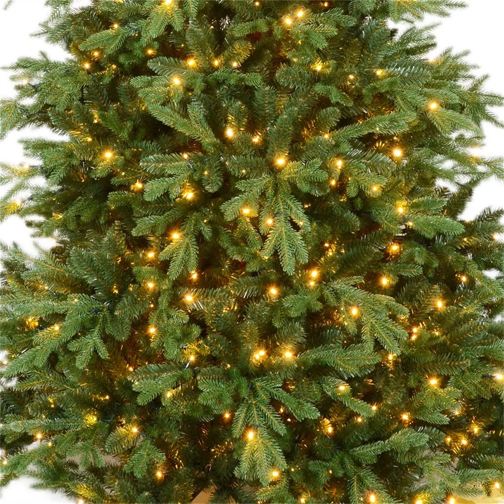 Vorbeleuchtete LED Premium Scharnierarranschlag Künstliches PE PVC Grün Weihnachten Tannenbaum Weihnachtsbaum mit LED-Leuchten
