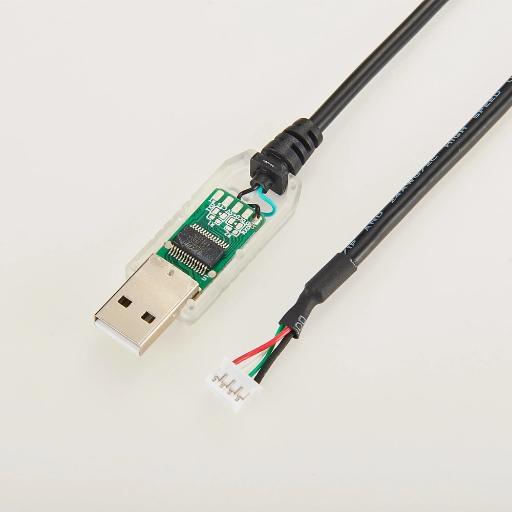 كابل USB إلى Ttl مع إلكترونيات مضمنة، وحدات الإضاءة الثنائية، مستويات منطق محددة، نهاية الأسلاك