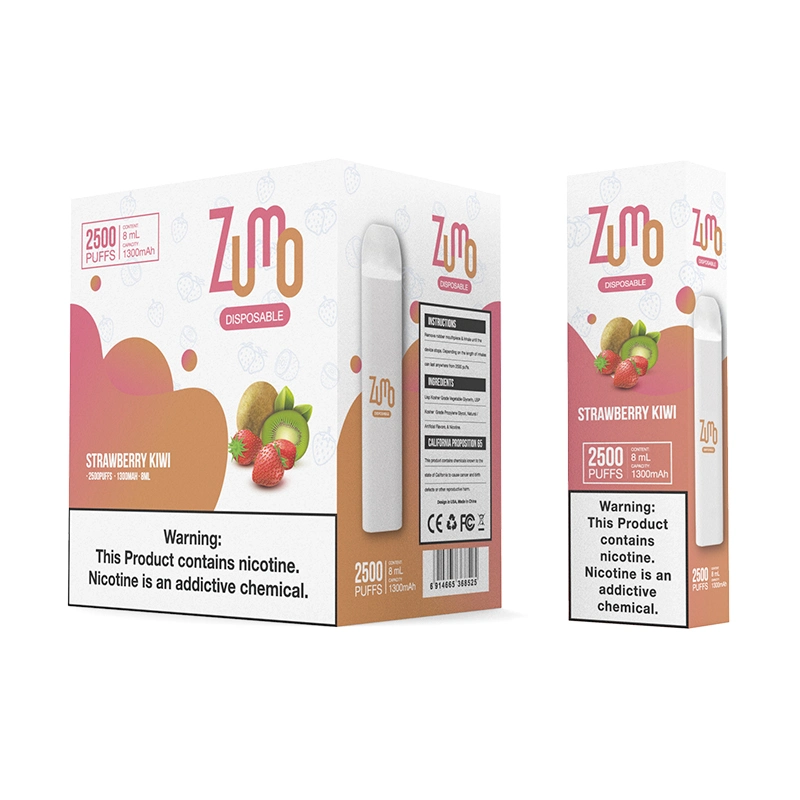 Populaire 12 arômes Pod jetable Vape 6 ml pré-rempli jus 2500 Puffs Vapor ecigarette