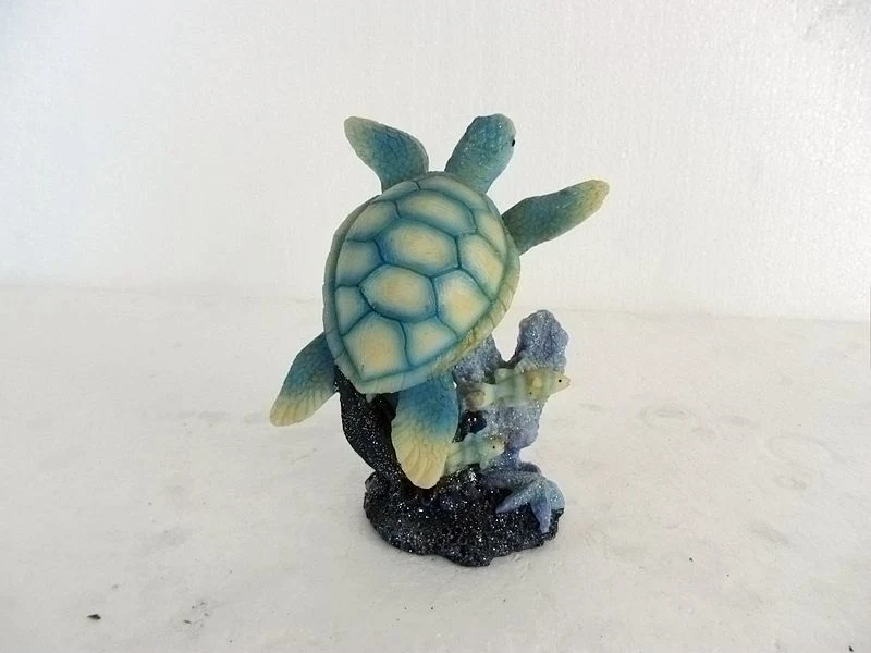 Creative Ashtray with Sea Turtle Figurines Home Office Desk Ornaments