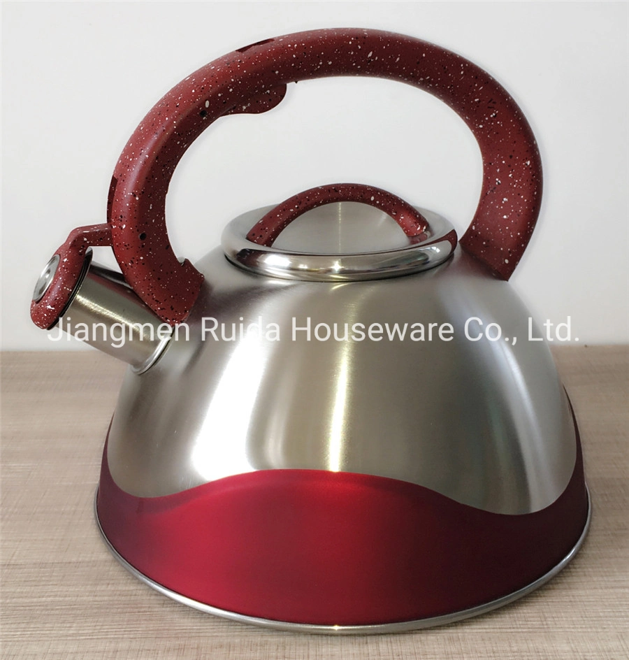 New Style Coating of Kettle 3.0 Liter Stainless Steel Water Kettle with Comfortable Soft Touch and Body in Red Coating