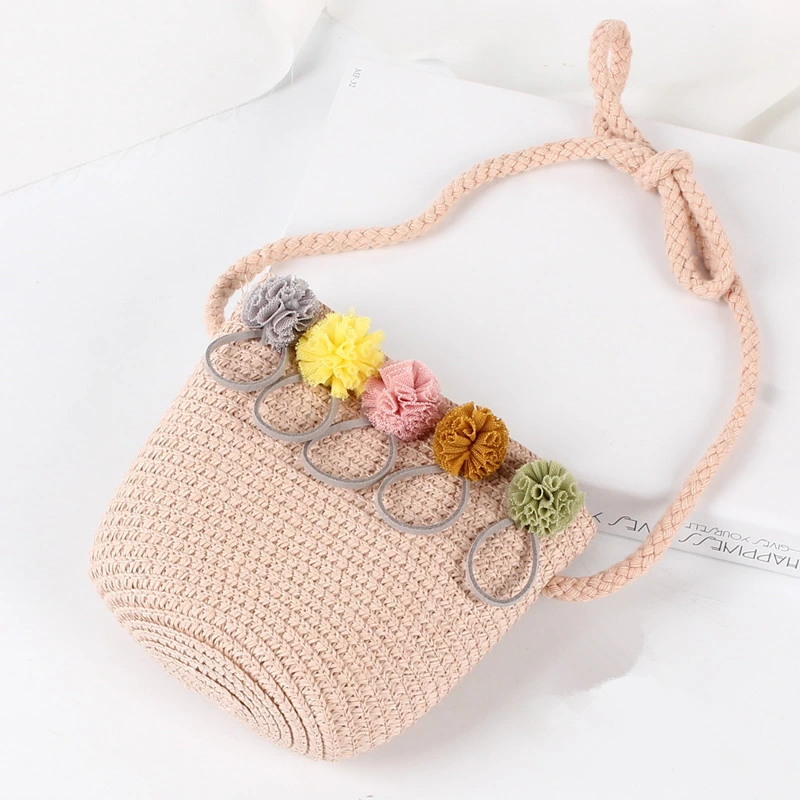 La mujer Mini bolso de paja de la playa de verano para niños de Rattan Bolso de Hombro Crossbody asa superior en el bolso hecho a mano Bolso Bolso de embrague