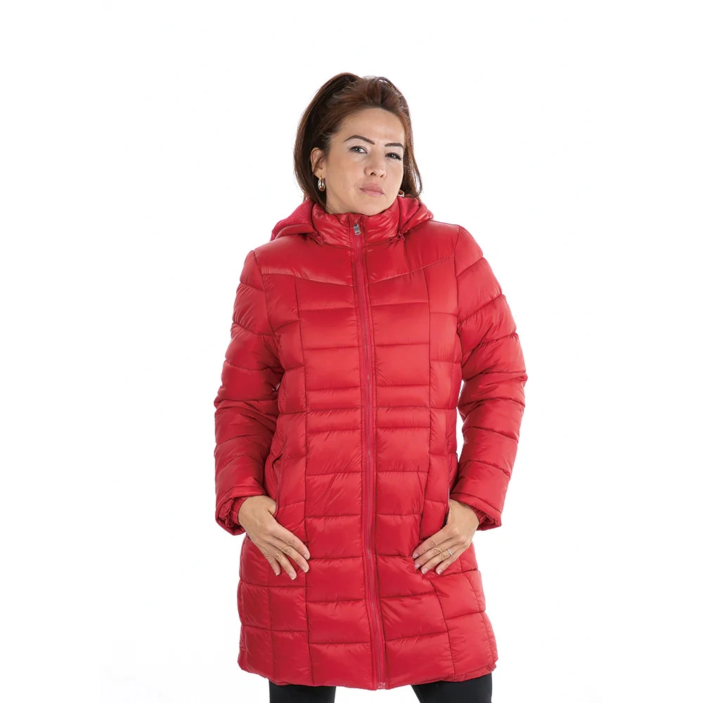 Enchimento de revestimento macio longo JackeThree Quarter comprimento uniforme confortável para mulher Casaco com forro de velo vestuário de inverno