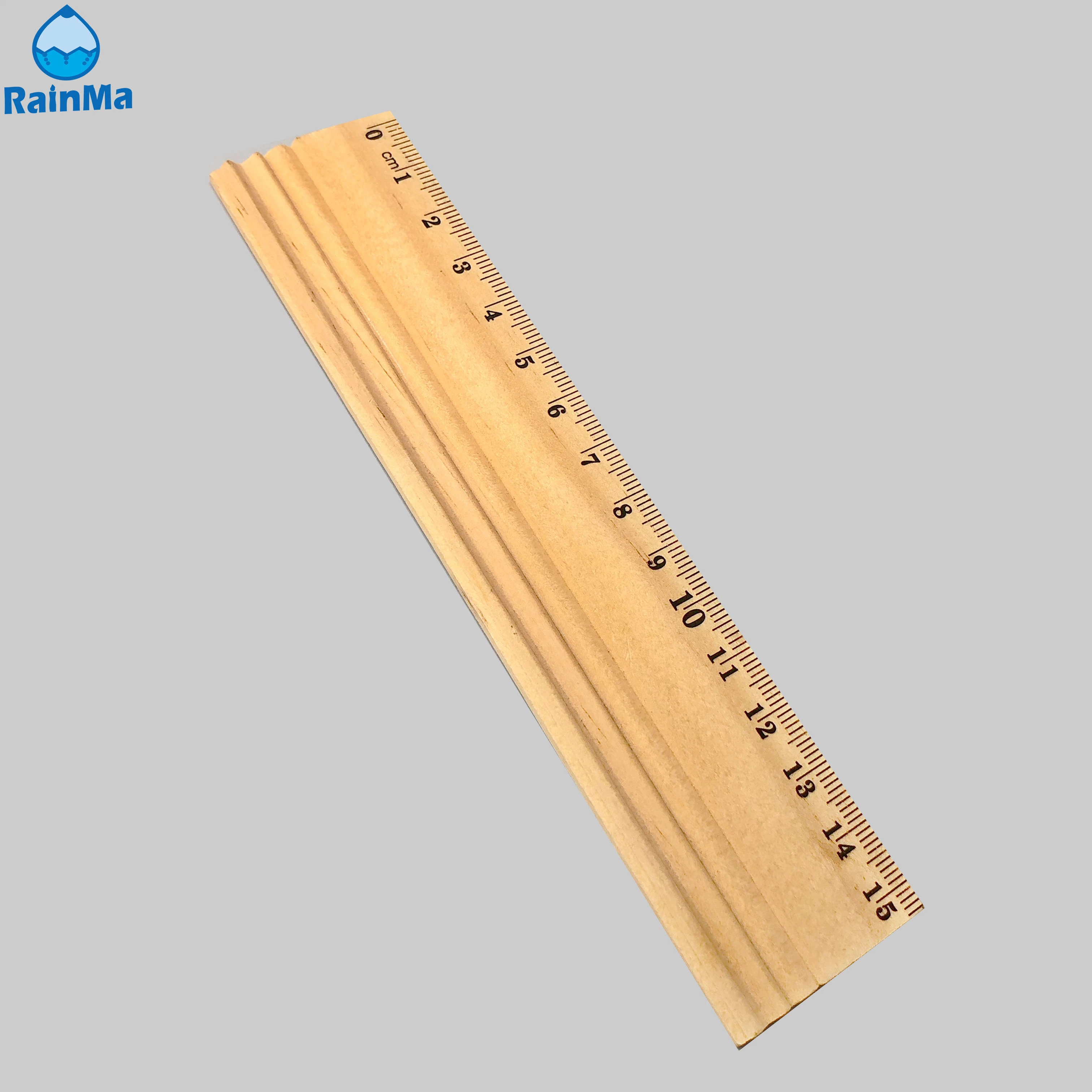 Wholesale 15cm Double Scale Drawing Teaching Stationery Wooden Ruler