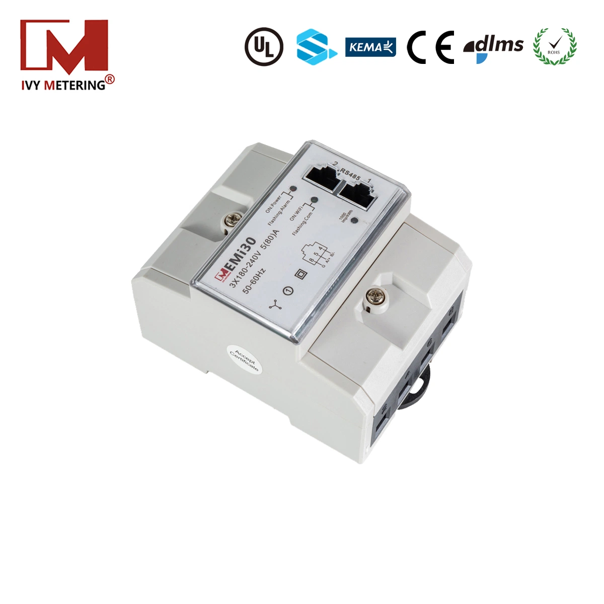 Three Phase 4 Wires DIN Rail Type Smart WiFi Electricity Remote Control Energy Meter