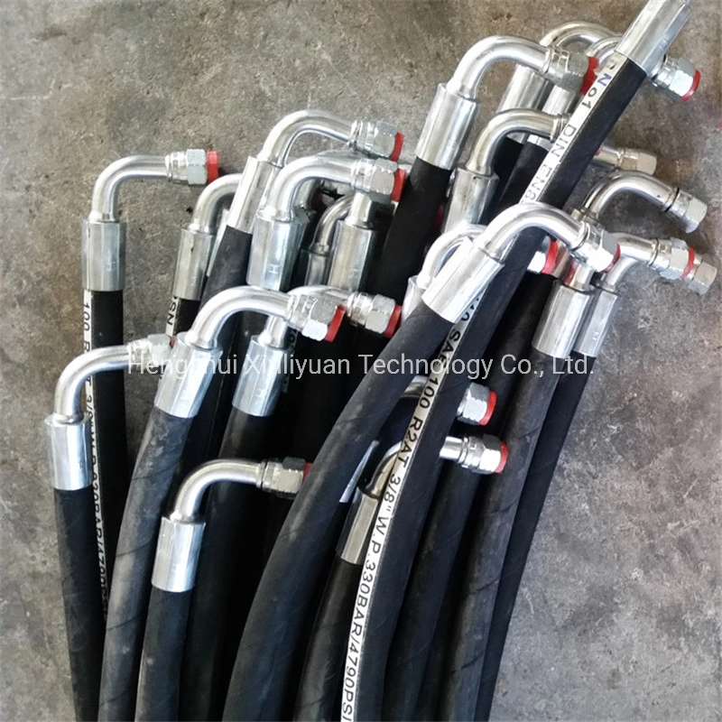 Color SAE 100 R2at Wire Braided 1.5 2.5 4 Inch Hydraulic Rubber Hose High Pressure R2 Manufacturer