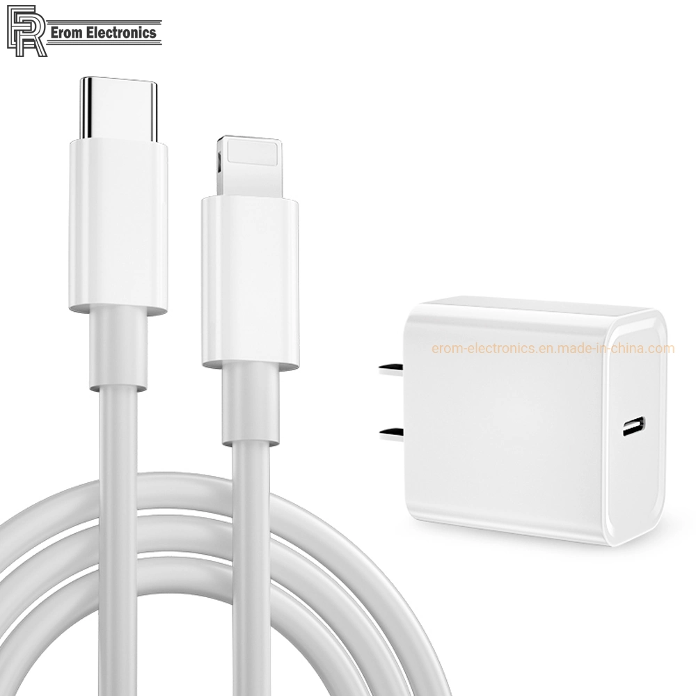 Mayorista de medida de alta calidad Pd Chip inteligente Juego de carga rápida de 20W C adaptador de corriente USB cargador de pared con 1m de cable para el iPhone