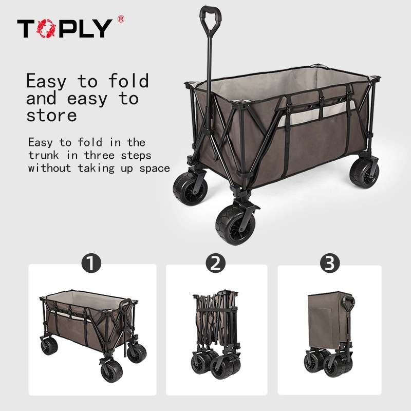 Camping Storage Box Car Tissue Box with Wheelsdiy Canvas Folding Trolley Cart Collapsible Wagon Waterproof for Outdoor Tent Box