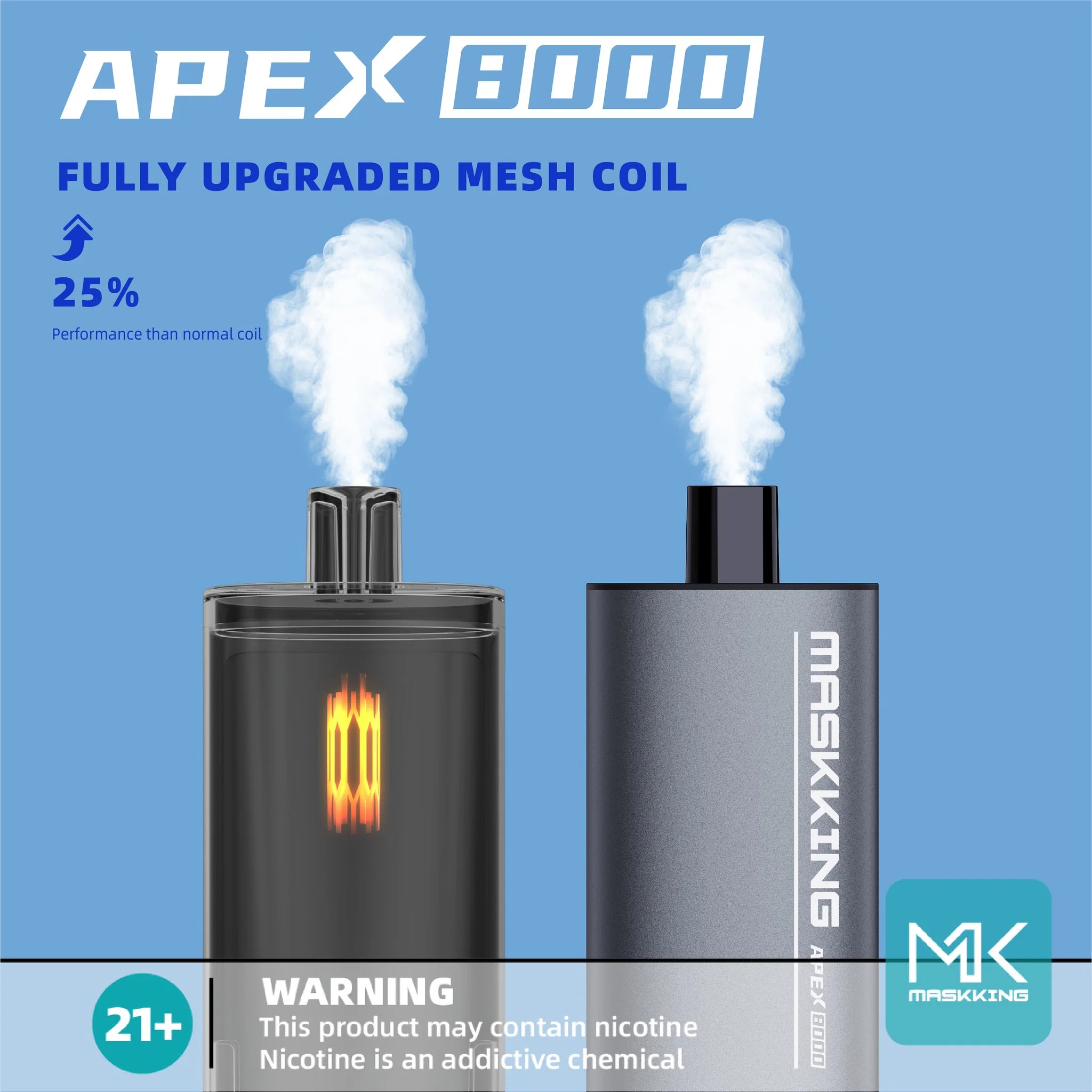 Maskking Apex 8000 Puff Wholesale/Supplier Cheap Vape Riz 6000 Disposable/Chargeable Mini Hookah UK Drop Shipping High-End Business Vape Shenzhen Ecig Manufacture