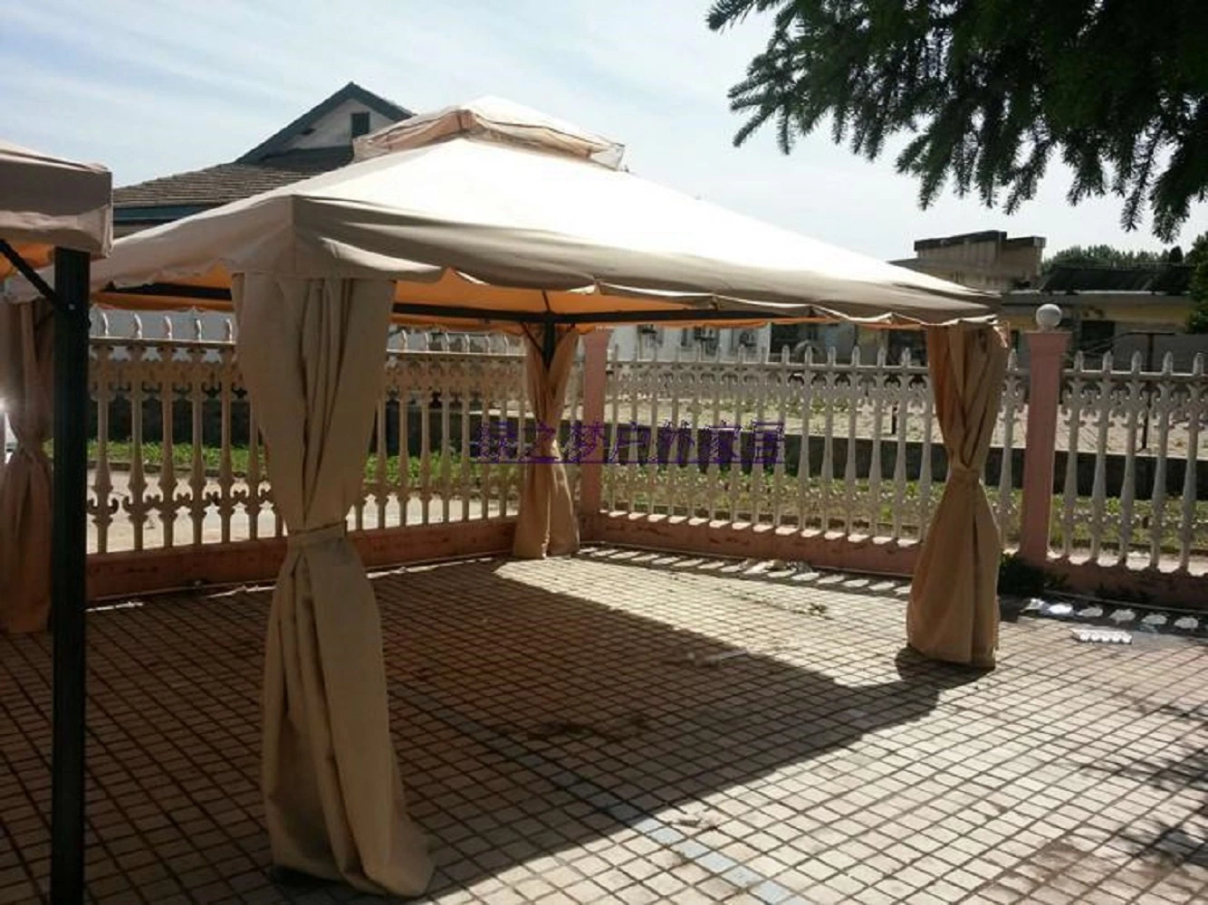 Tent for Outdoor, Aluminum Frame Soft Top Gazebo Pop-up Tent with Polyester Curtains and Air Venting Screens Wyz17598