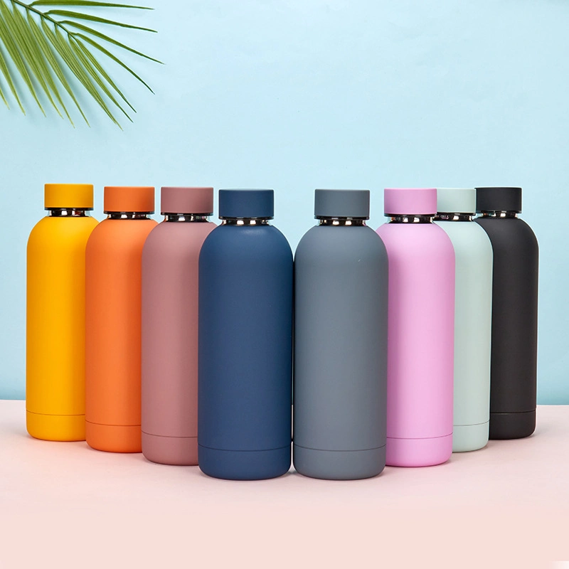 500ml 17oz Stainless Steel Water Bottle Logo Double Wall Insulated Sports Bottle BPA Free Tumbler Leak Proof