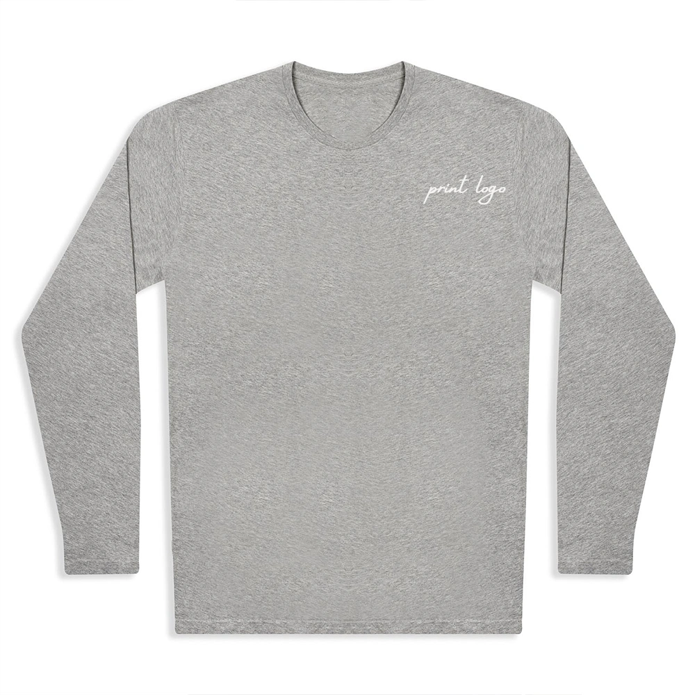 Custom Graphic T Shirt impresión Long sleves 100% algodón Hombre Camiseta