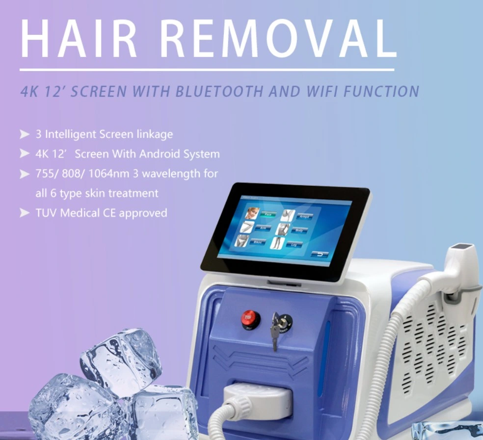 السعر الترويجي ISO Medical CE Multi 3 Wavelength Laser Ice معدات إزالة الشعر بواسطة الصمام الثنائي الليزري XL