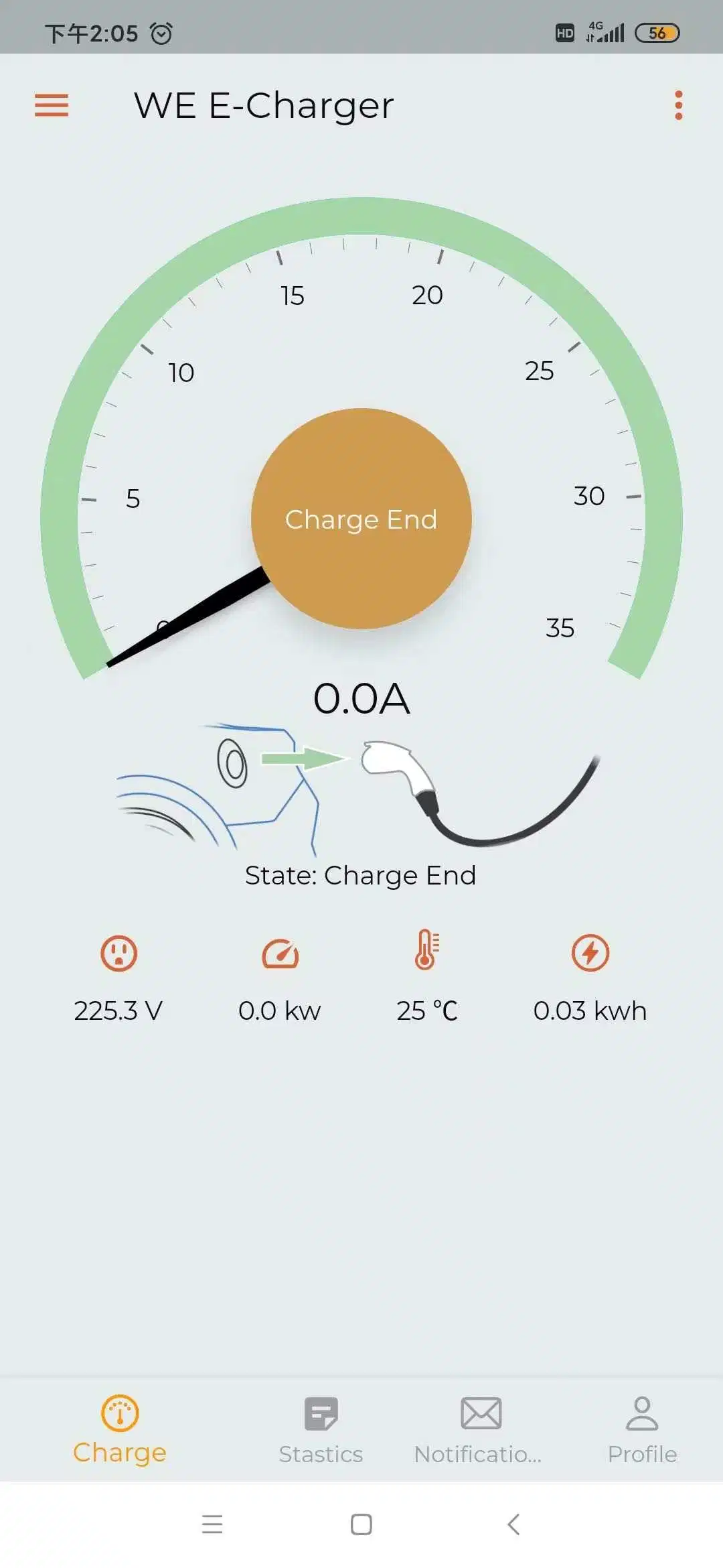 Station de charge pour véhicule électrique monophasé 32A 7kw Weeyu Type 2 Contrôle de L'APPLICATION Wi-Fi pour le Wallbox domestique