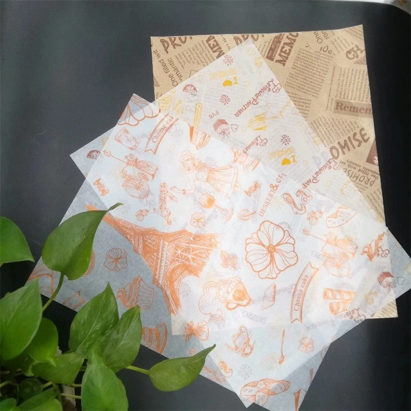 OEM Printing Greaseproof Avenized Paper Food Wrapper Sandwich Burger Wrapping Paper