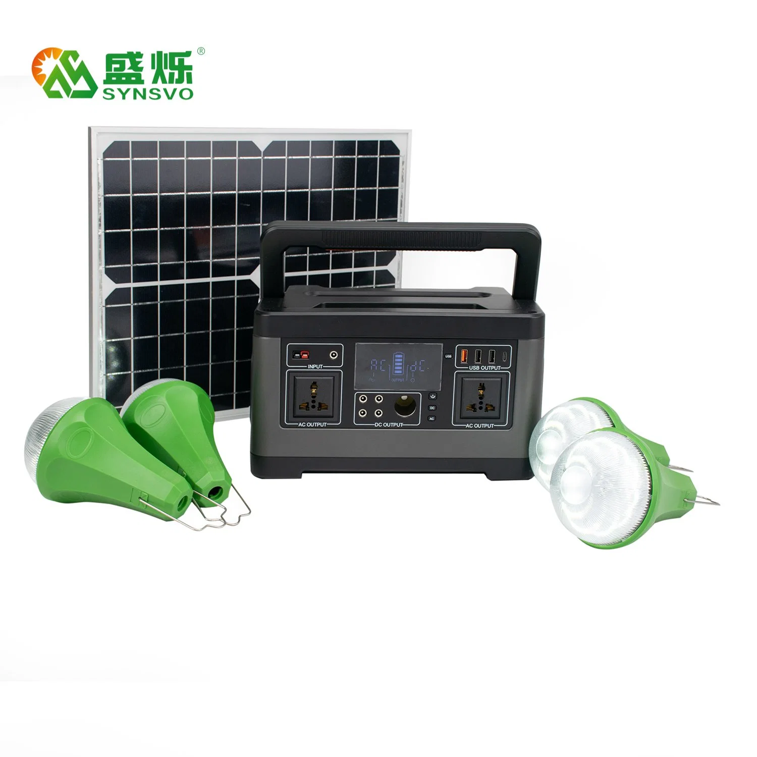 Solar Gadget Solar Kit Portable Power Station 500W LED Bulb Light USB Solar Home Energy Lighting System with Mobile Charger