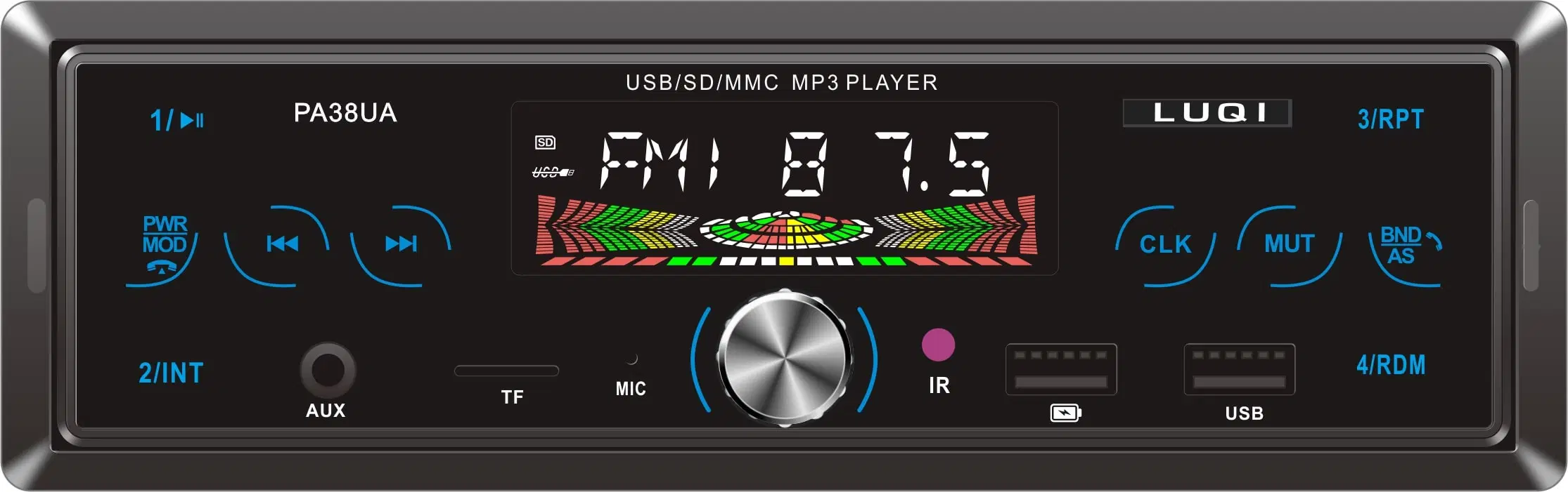 Modelo privado de coche USB doble toque el botón de audio MP3.