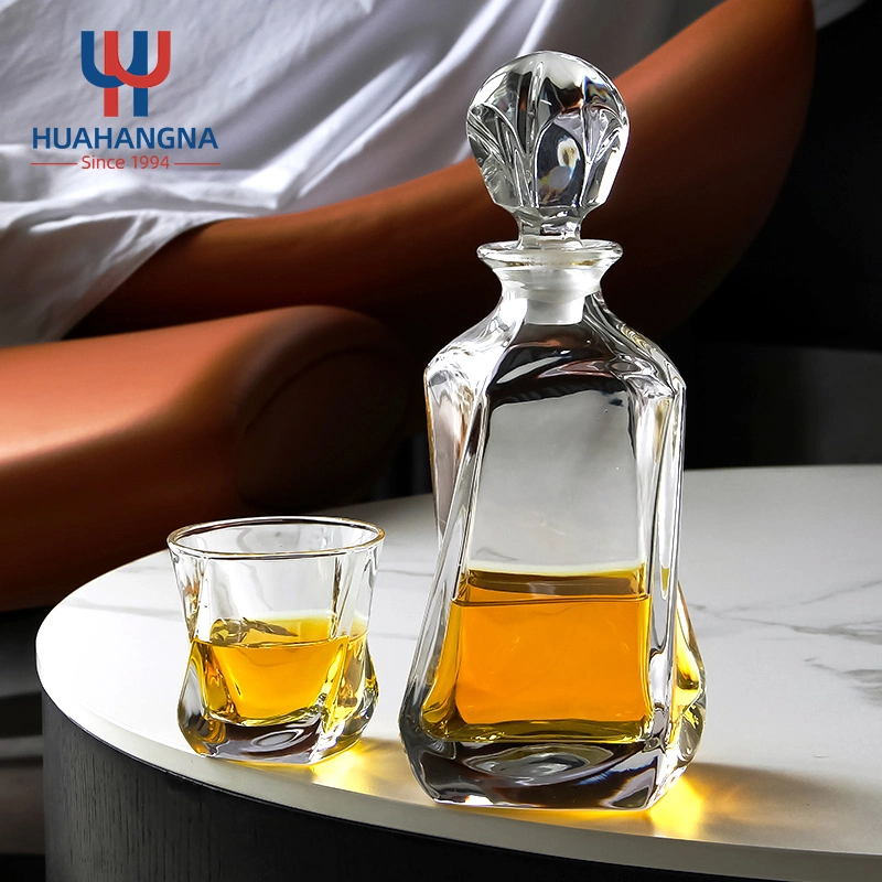 7-Piece 800ml European-Style Lead Free Wine Dispenser Liquor Whiskey Decanter and Glass Set for Alcohol Bourbon Whisky