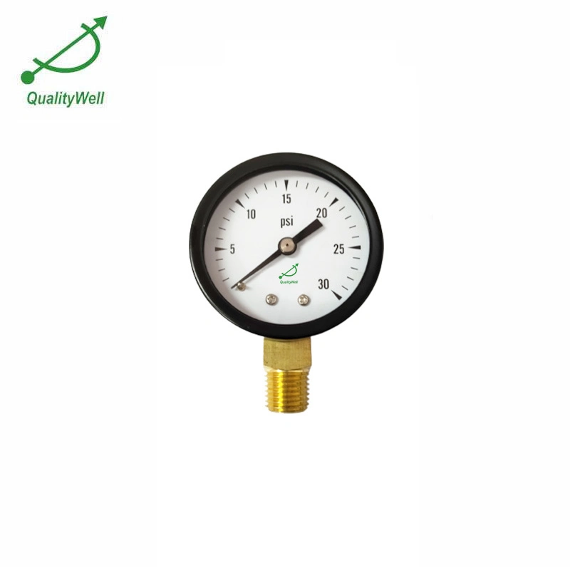 Gas Detection 2" Black Steel Case Pressure Gauge with Brass Internal