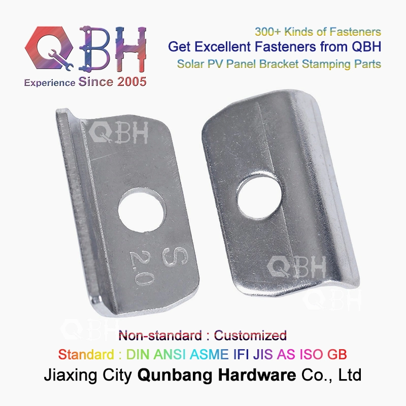 Qbh Customized Stainless Steel Photovoltaic PV Solar Energy Power Panel Bracket Rack Stent Stand Non-Standard Stamping Pressing Spare Parts Metal Washers