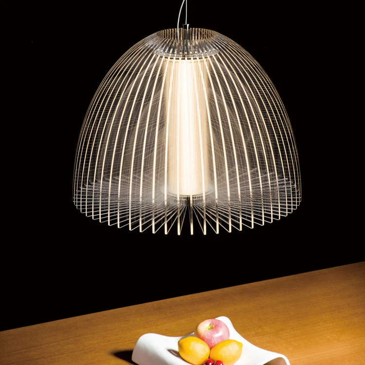 Postmodern Nordic Lighting Chandelier Chrome Metal Cage LED Pendant Lamp
