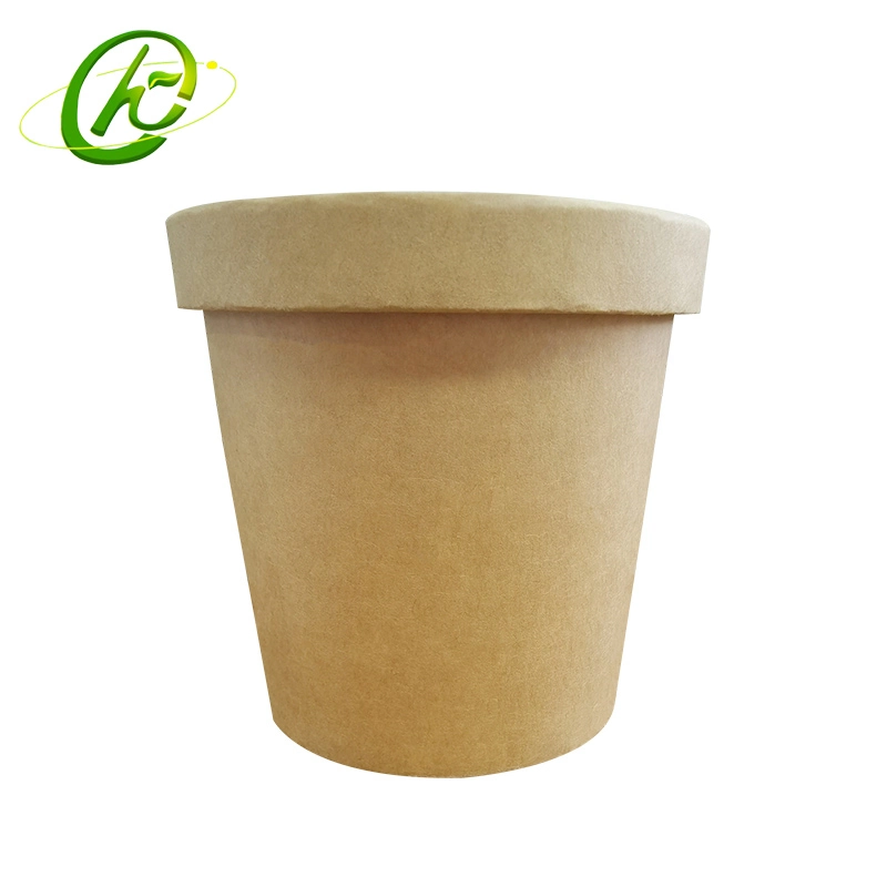 Factory Price Disposable 32oz Kraft Paper Soups Snacks Bowl Take Away Packaging Paper Bucket with Lids Can Be Customized