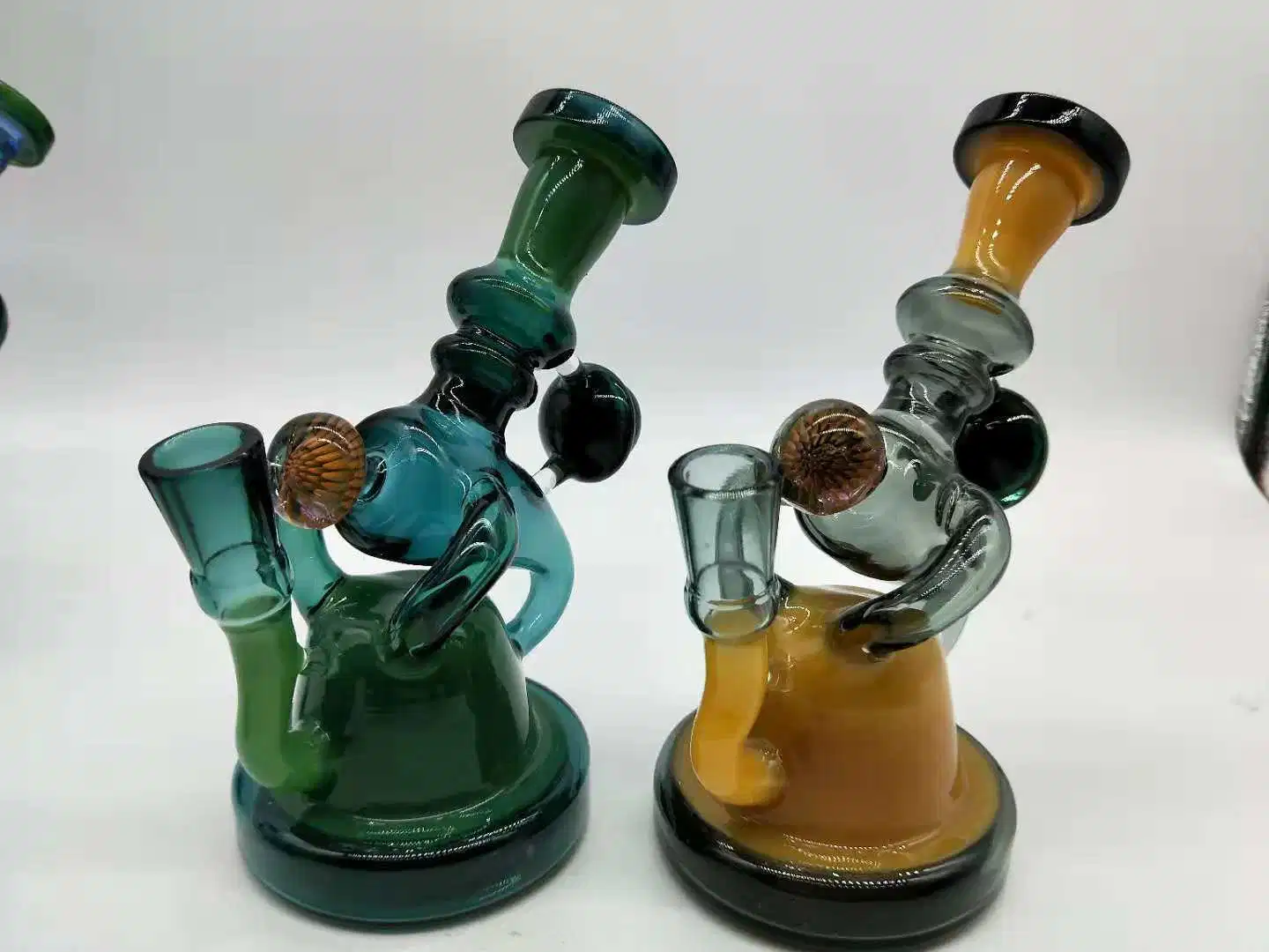 American Color Mini Size Recycler Smoking Pipe with Banger Hbking Newest Glass Water Pipe