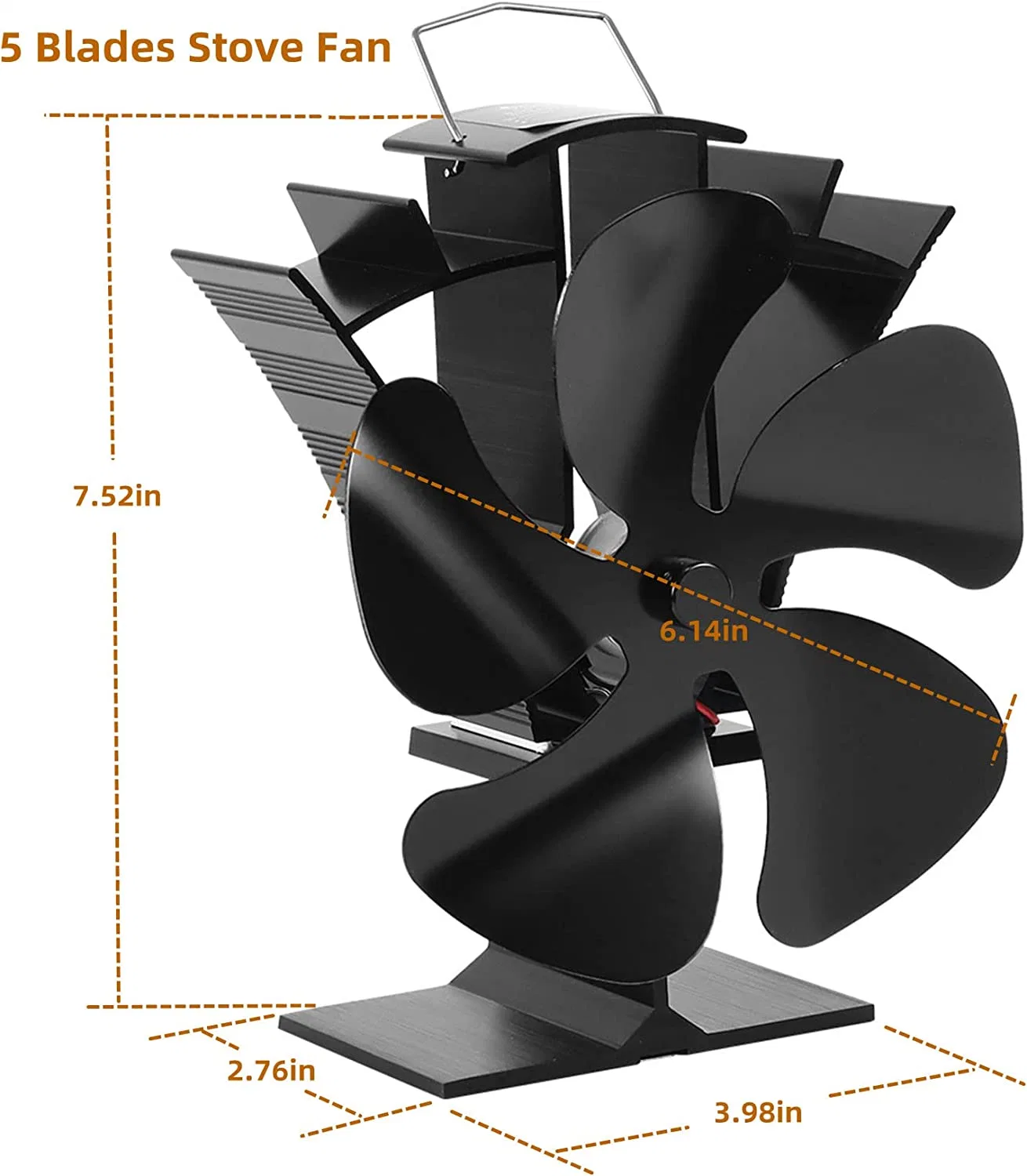 Ventilateur de poêle alimenté par la chaleur d'une cheminée écologique sans batterie ni électricité pour poêle à bois, appareil électroménager pour la maison.