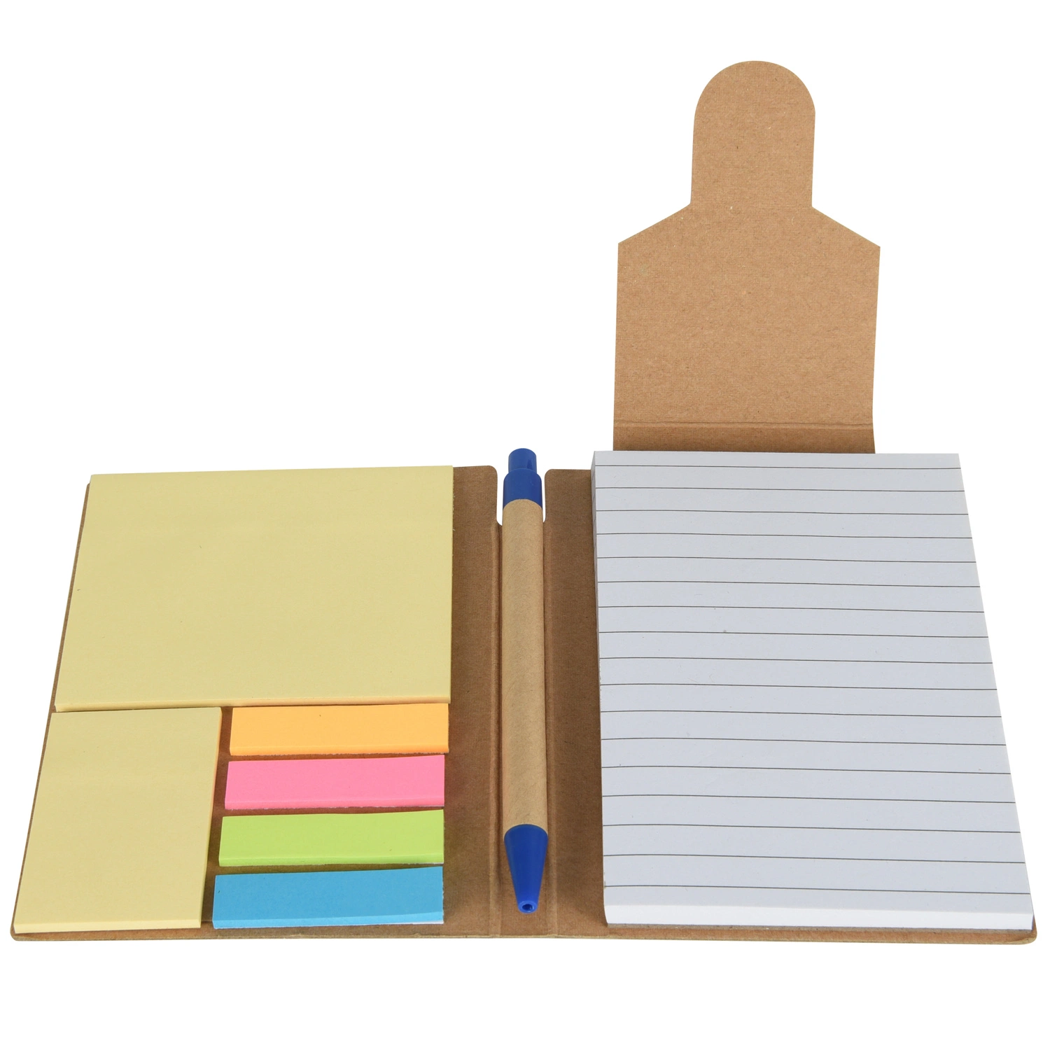 Papel personalizado para papelaria de escolas de atacado vazio Memo Spiral Eco para notebook Bloco de notas aderentes com caneta