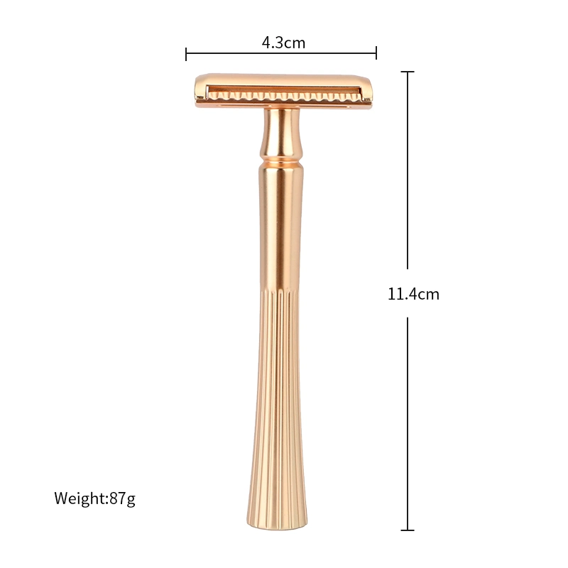 D673 Gold Color Zero Waste Zinc Alloy Material Women&prime; S Shaving Classic Safety Razor