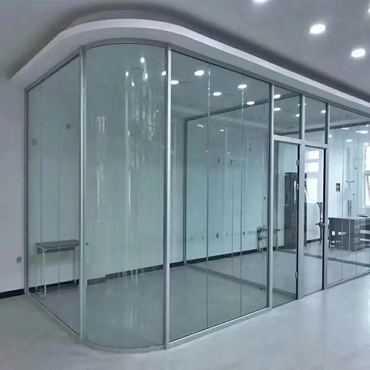 Aluminium Stainless Steel Frame Folding Fixed Movable Glass Partition Wall Tempered Glass Office Partition Wall