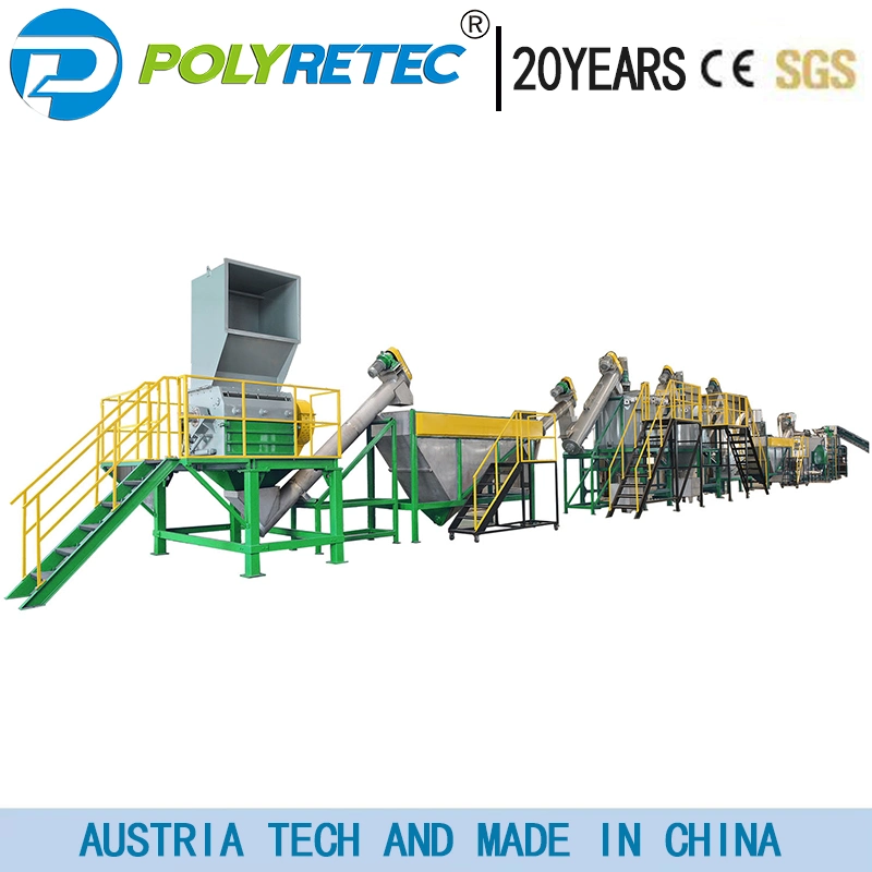 2000 Kg/Hr Capacity HDPE/PP/PE Plastic Bottles Crushing Washing Recycling Equipment