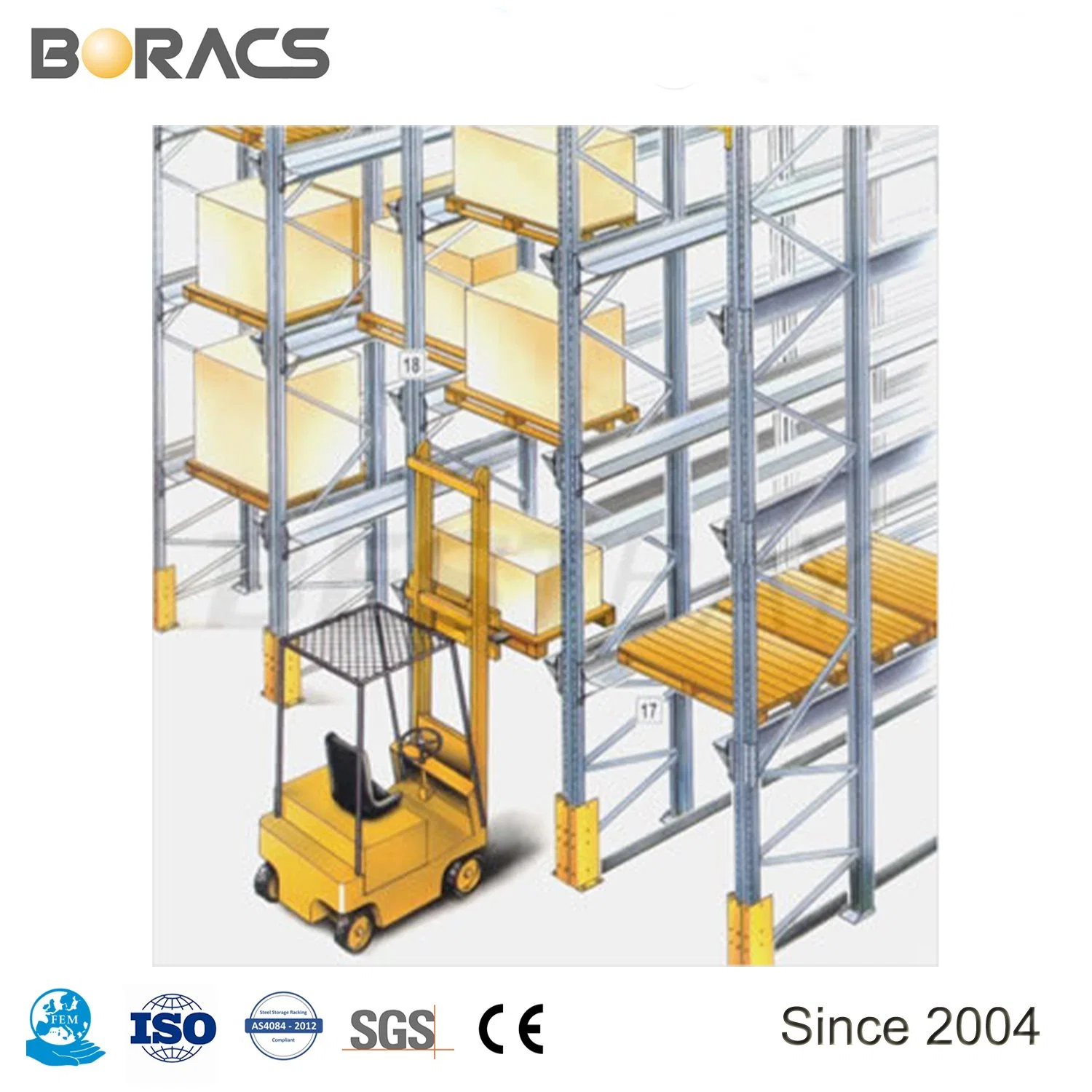 Heavy Duty Warehouse Used Drive in Pallet Storage Racking