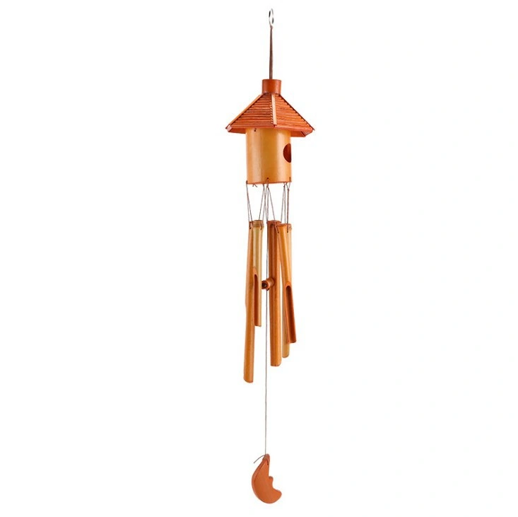 Natürliches Windspiel Bambus Windspiel Outdoor Holzmusik Wind Glockenspiele für Garten Windspiele