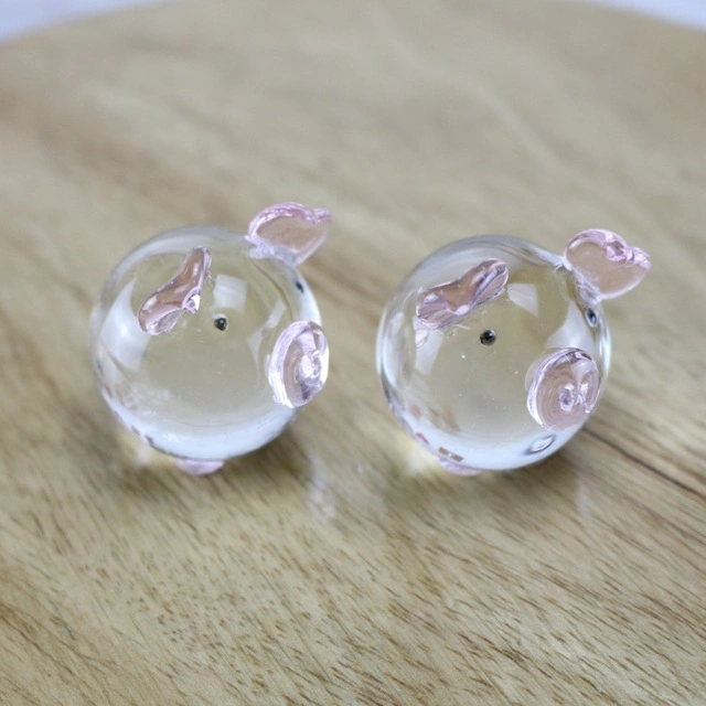 Cheap Cute Crystal Glass Animals Model Pig for Birthday Gift/Home Decoration