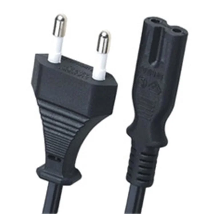 AC Power Cord Korea 2 Wire 2.5 AMP Type C Plug IEC 60320 C7 Power Cable Mains Lead Custom Length / Color, Kc Approved