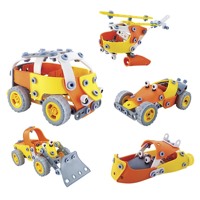 OEM/ODM 148PCS 5 Niños modelo conjunto de los ladrillos de bricolaje montados bloques de construcción de juguetes educativos de la cola de los niños vehículo DIY Juguetes Juguetes reunidos