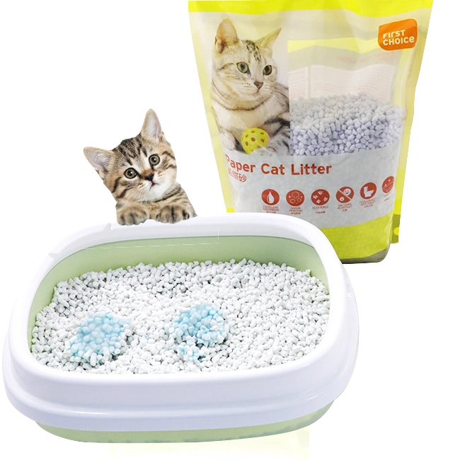 Environment Friendly Degradable Premium Unique Green Turn Blue Clumped Paper Cat Litter