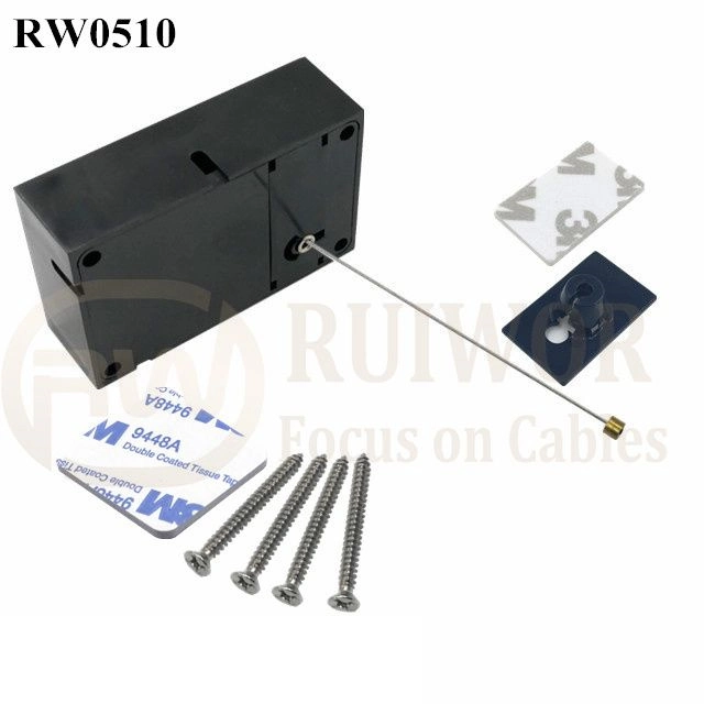 RW0510 Cuboid Anti Theft Pull Box with 25X15mm Rectangular Adhesive ABS Plate Used in Consumer Electronics Products Stores