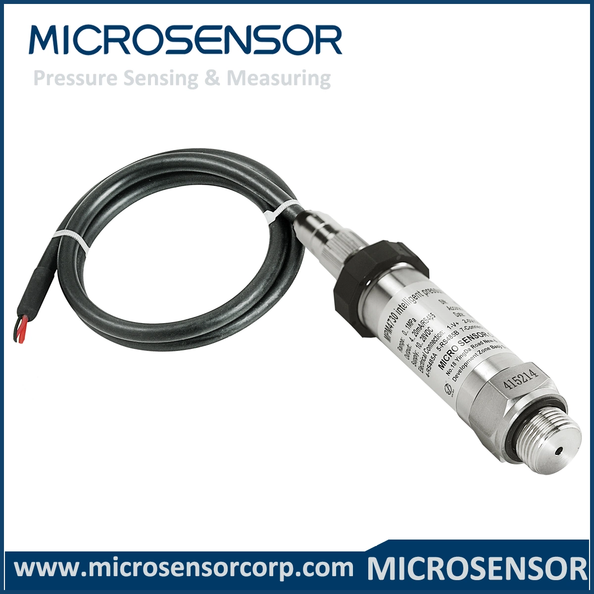 Digital 100 bares Piezoresistive hidráulico inteligente RS485 Sensor de presión así Metro