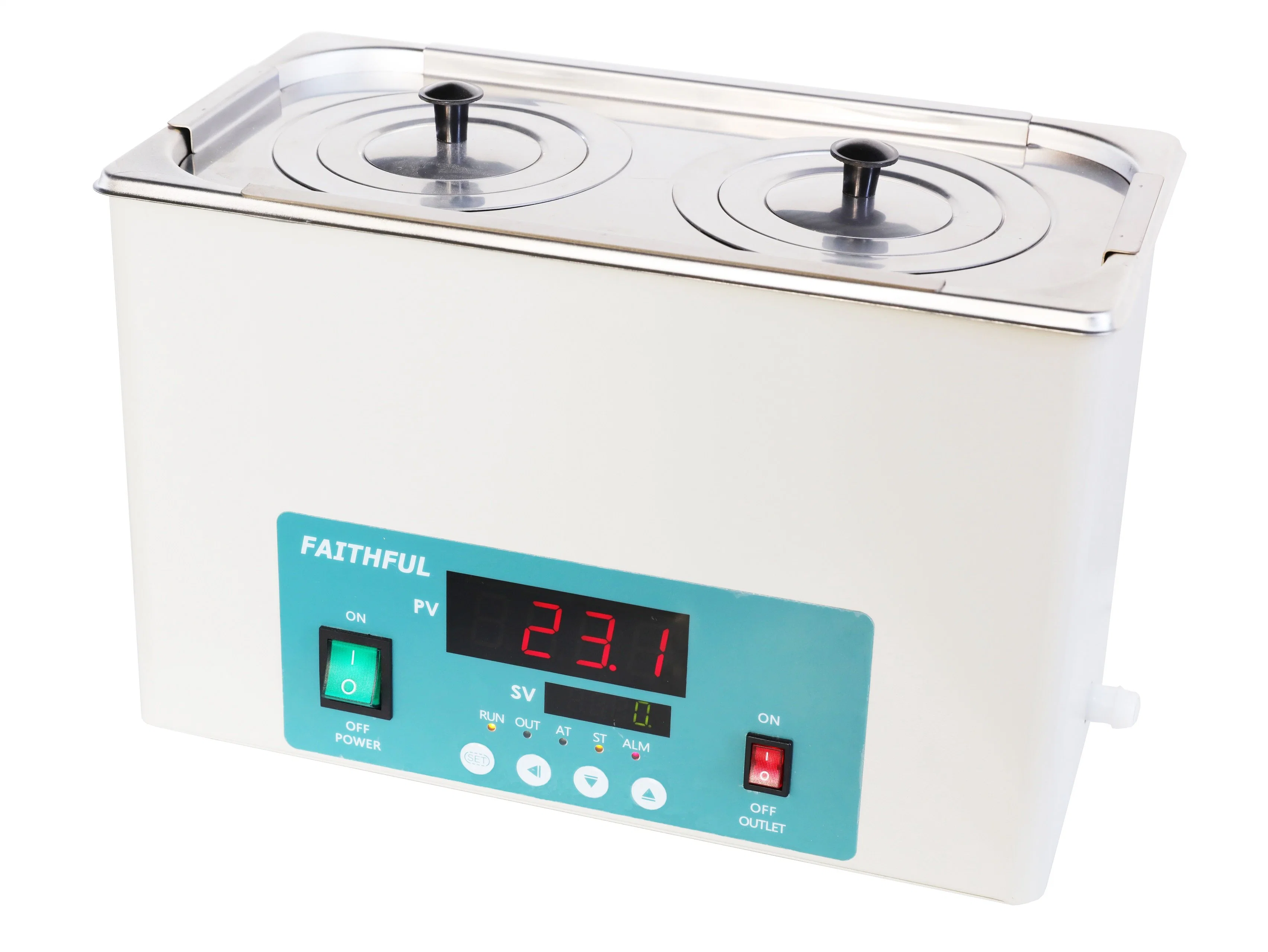 6.6L Thermostatic Water Baths 2 Holes, Laboratory Water Bath, Constant Temperature Thermostat Lab Water Bath, Stainless Steel Water Bath