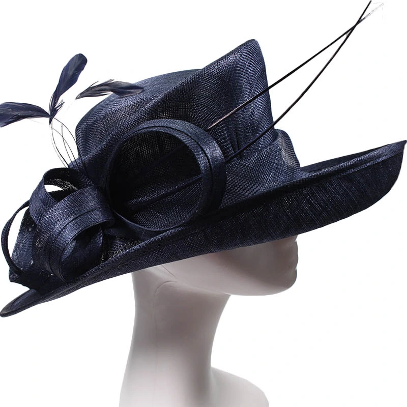 Ladies High Quality Elegant Fancy Large Sinamay Straw Derby Kentucky Church Hat